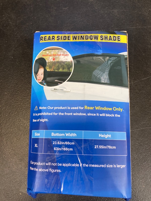 Photo 1 of AUGOLA Car Window Shades, 2 Pack Breathable Mesh Side Sun Shades, Stretch Screens for Baby/Camping, Heat Block UV Protection, Back Window Covers for Car, Truck, SUV, Van (XL 63''x28'')