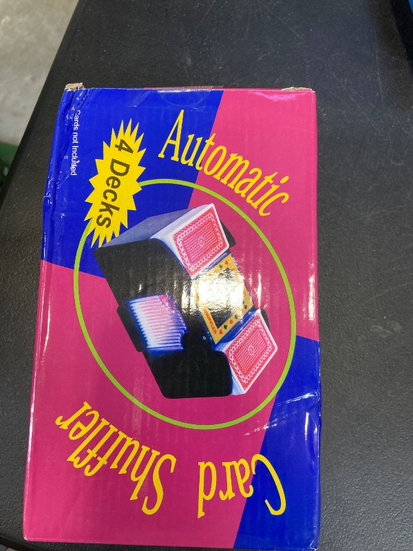Photo 1 of TAAVOP Card Shuffler 2-4 Deck Automatic, Battery-Operated Electric Card Shuffler Machine for UNO/Poker/Playing Card