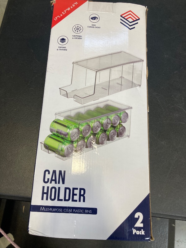 Photo 1 of ClearSpace Soda Can Organizer & Soda Can Dispenser for Refrigerator - Fridge Organizer & Stackable Drink Organizer for Fridge or Refrigerator - Holds 12 Cans Each, BPA Free - 2 Pack