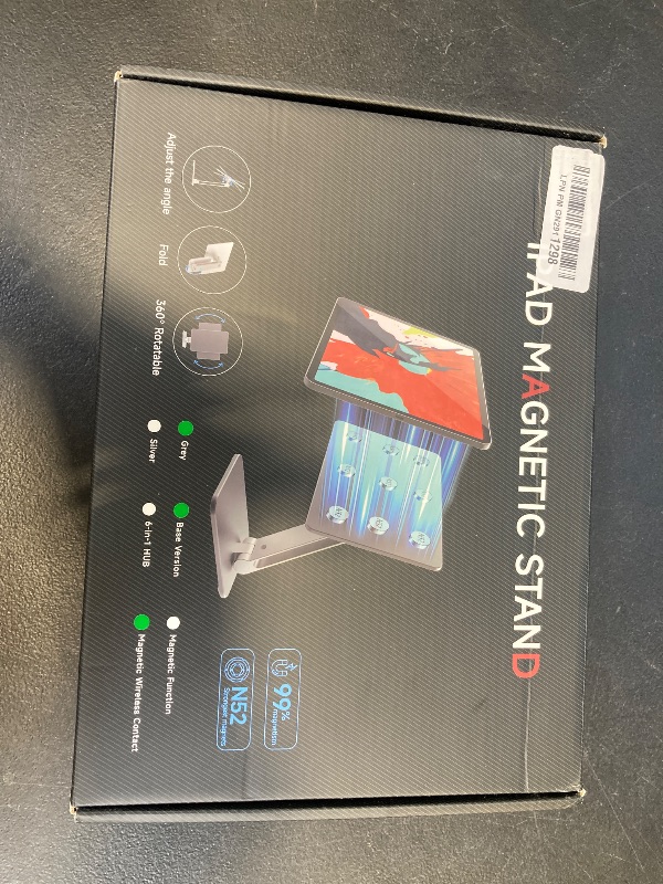 Photo 1 of XAOSUN Magnetic Wireless Charging Stand for iPad Pro/Air 11" M2, Foldable Aluminum Alloy Tablet Stand for Desk, Adjustable Tablet Mount for iPad Pro 11" 1st/2nd/3rd/4th, Air 10.9" 4th/5th, Air 11" M2