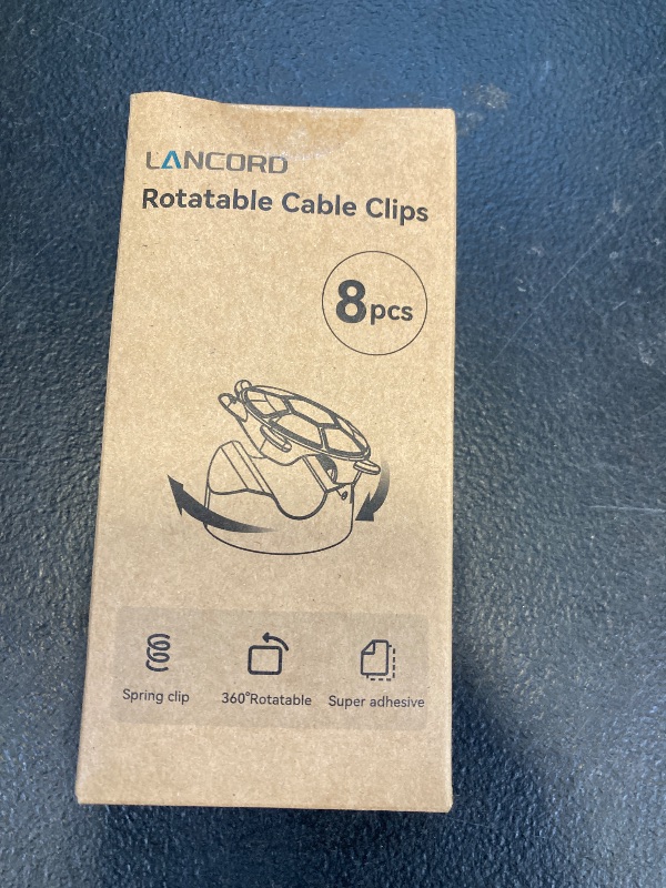 Photo 1 of Lancord 8 Pack Rotatable Cable Clips, Cord Organizer Spring Clip Cord Holder for Nightstand Cable Holders for Cords Charging Cable Organizers Cable Management for Desk Office Car Wall (Multicolor)