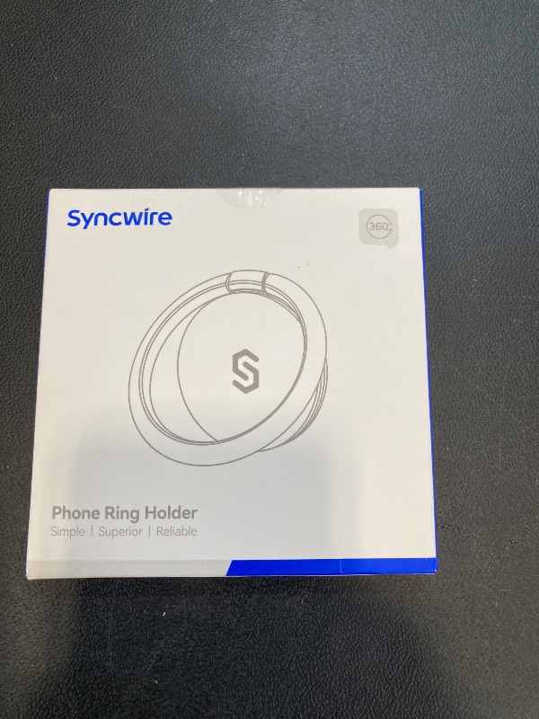 Photo 1 of Syncwire Cell Phone Ring Holder Stand, 360 Degree Rotation Finger Ring Kickstand with Polished Metal Phone Grip for Magnetic Car Mount Compatible with iPhone, Samsung, LG, Sony - Silver