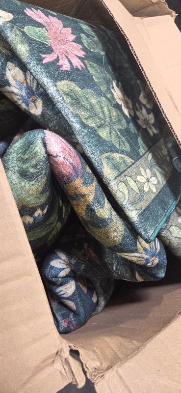 Photo 1 of 8x10 Washable Area Rug for Living Room, Large Vintage Dark Green Floral Rugs, Soft Non-Slip Stain Resistant Boho Lightweight Carpet for Bedroom Dining Room Nursery Home Office