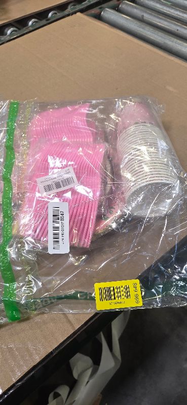Photo 1 of 168 Pieces Pink Princess Disposable Party Dinnerware - Princess Paper Plates Napkins Cups Plastic Forks Knives Spoons For Girls Kids Birthday Party Baby Shower Decorations