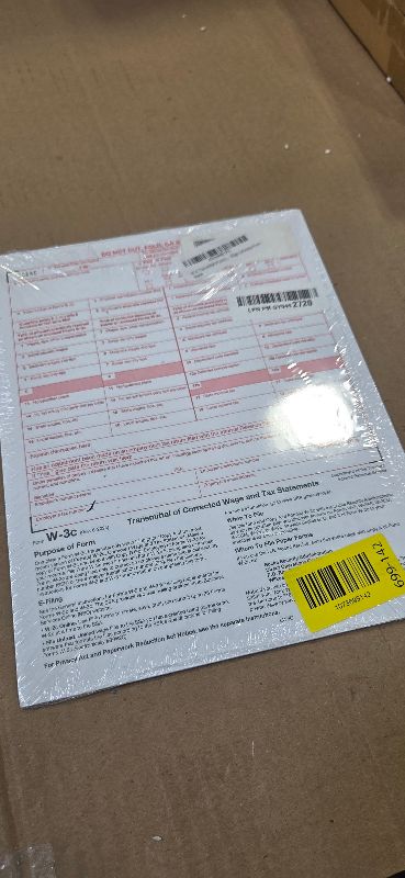 Photo 1 of 2025 W-3C Transmittal of Corrected Income Tax Forms ~ Wage Correction Forms ~ Wage and Tax Statements, W3 C Forms, Compatible with QuickBooks and Accounting Software, for Laser or Inkjet Printers