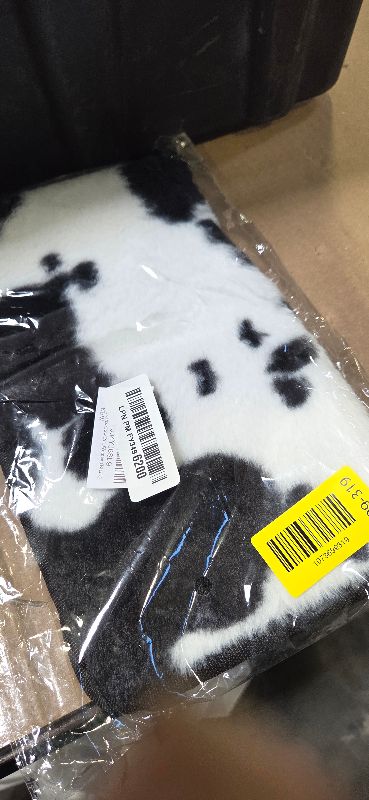 Photo 1 of 18 Pcs Cow Print Car Accessories Set Interior - Fluffy Steering Wheel Cover, Seat Belt & Rearview Mirror, Armrest Cover, Coasters, License Plate Frame & Stickers - Cute Car Decor for Women (Black)