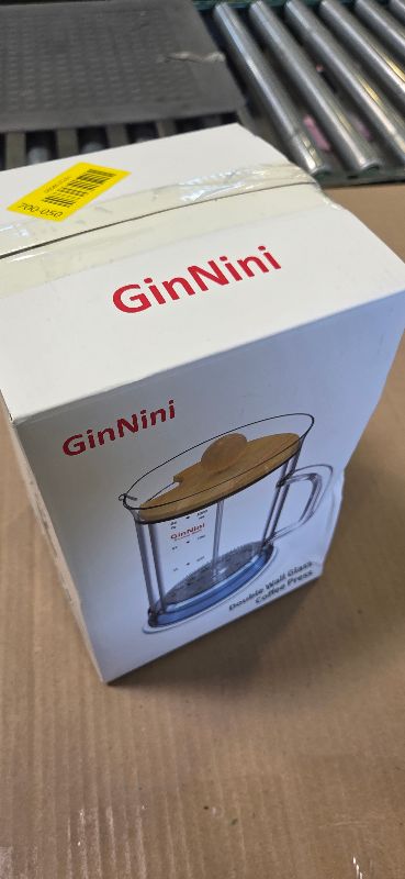 Photo 1 of GinNini 34oz Cold Brew Coffee Maker & Iced Tea Maker, No Plastic Double Wall Glass French Press with Heat-Resistant Borosilicate Carafe, SUS304 Filter & Bamboo Lid, Gift for Mom