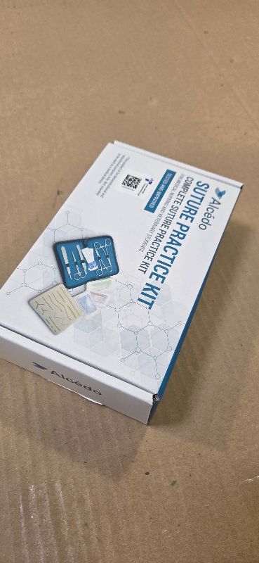 Photo 1 of Alcedo Suture Practice Kit for Medical Students, Complete Set Include Durable Regular Suturing Pad with Pre-Cut Wounds, Tools Kit, and Suture Threads for Educational Use Only
