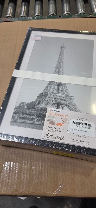 Photo 1 of upsimples 11x17 Picture Frame Set of 5, Display Pictures 9x15 with Mat or 11 x 17 Without, Wall Gallery Poster Frames, Black