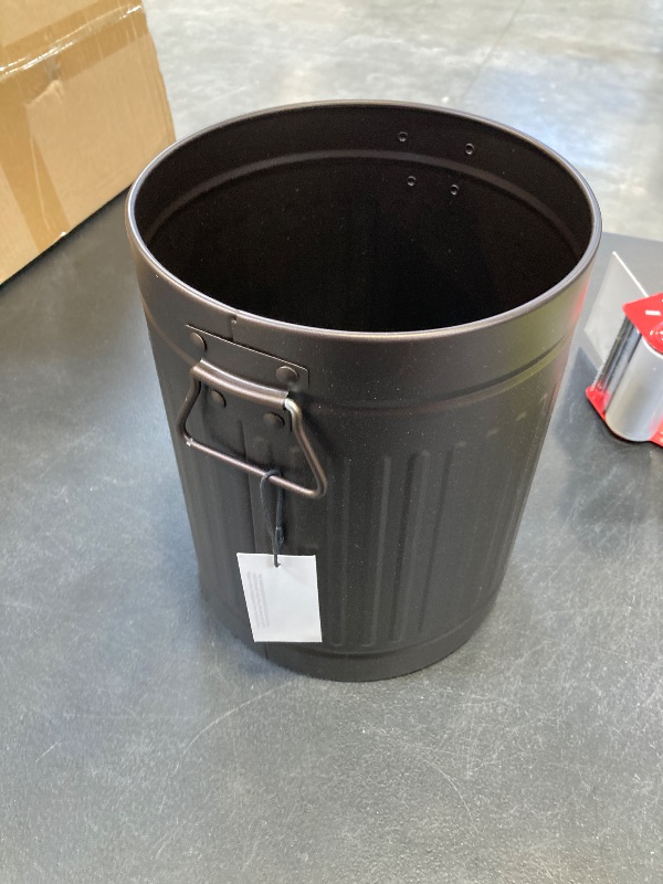 Photo 1 of mDesign Steel Metal 2 Gallon/7 Liter Trash Can Wastebasket, Garbage Bin with Handles for Bathroom, Kitchen, Bedroom, Office - Holds Trash, Waste, Garbage, Recycling - Bronze
