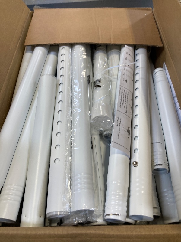 Photo 1 of SUNALLY Room Divider No Drilling Curtain Rod Wall Divider for Room Separation, 4-10ft(H) 28-114inch(W) Adjustable, Heavy Duty Partition Space Separator Freestanding Tension Curtain Stand, White