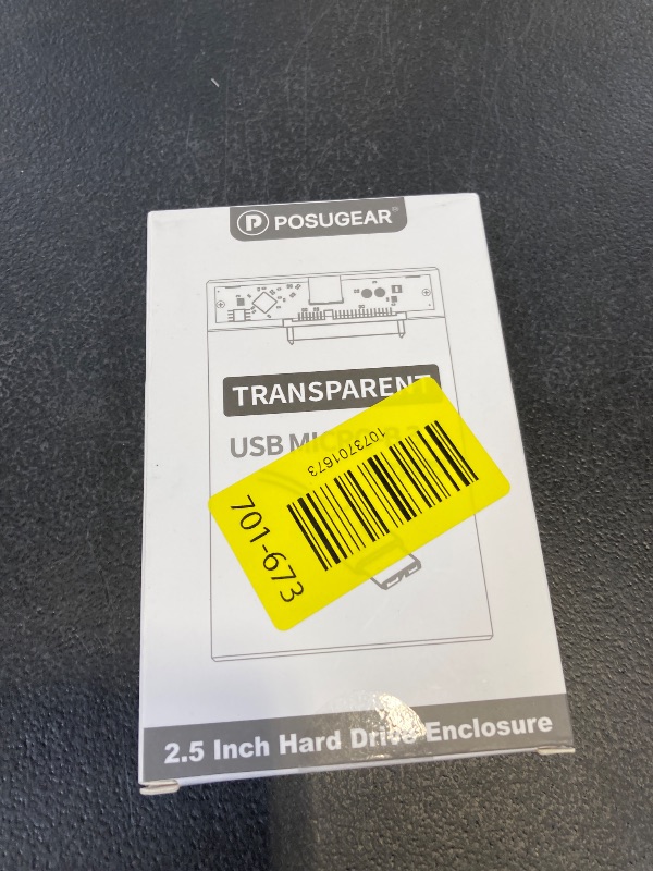 Photo 1 of POSUGEAR 2.5'' External Hard Drive Enclosure USB 3.0 to SATA III Tool Free Clear External Hard Drive Case for 7mm/9.5mm 2.5 inch SSD HDD with UASP, Compatible with WD Toshiba Samsung PS4 Xbox PC TV