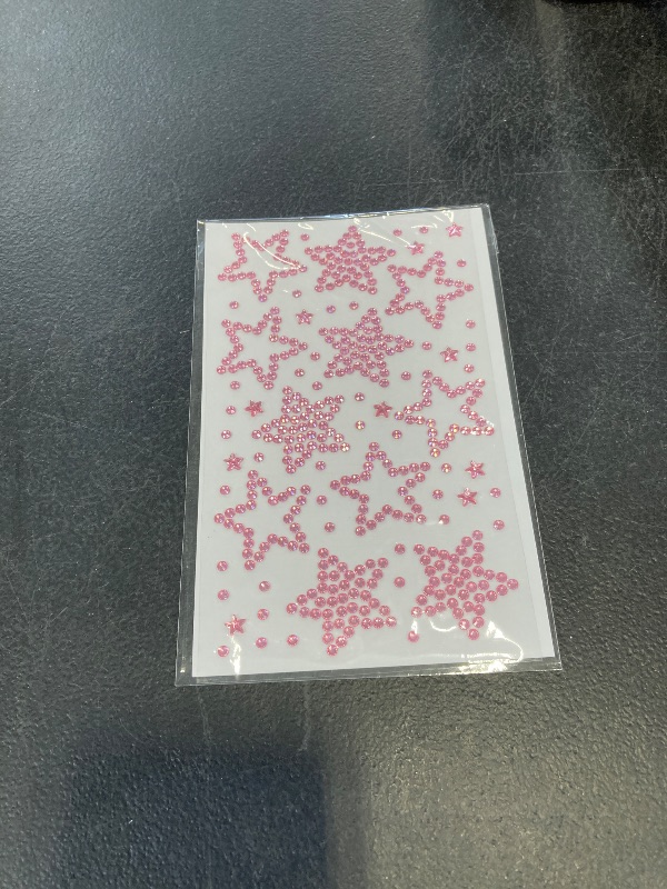 Photo 1 of 3Sheets Star Gem Stickers Jewels for Crafts, Face Makeup - Self Adhesive Rhinestone Jewel Stickers, Stick on Gems Rhinestones for Crafts, Craft Supplies for Kids (13.Light Pink Star)