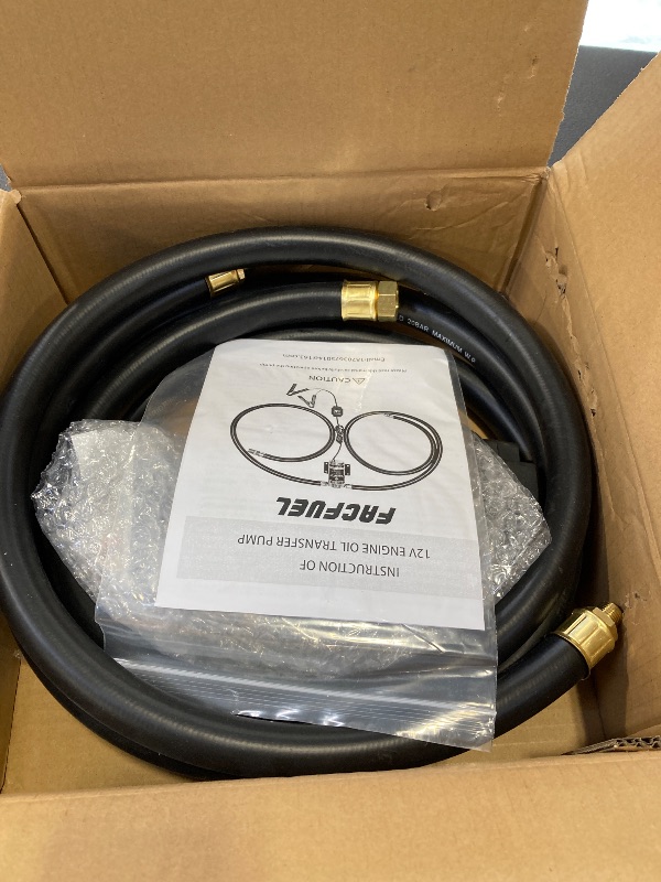 Photo 1 of FACFUEL Electric Oil Extractor Pump 12V, 5.8L/Min High Flow Oil Change Pump with 5/8" ID Rubber Hose, Marine Engine Fluid Transfer Pump for Engine Oil, Gear Oil, Motor Oil, Transmission Fluid