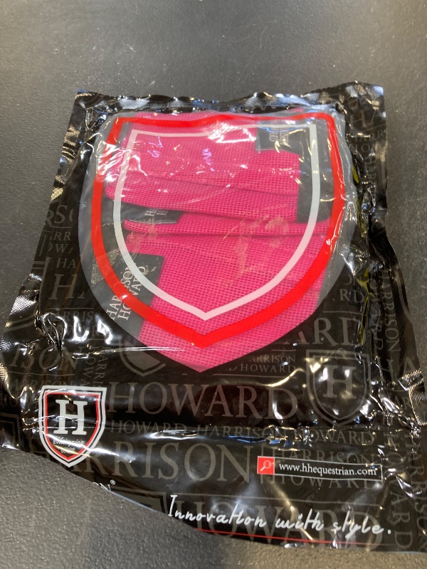 Photo 1 of Harrison Howard Loose Fitting Fly Boots UV-Protective Extra Tough Mesh Ventilated Four Fasteners Stay-on Design Protect Horse Legs & Stomp-Reducing Set of 4 Magenta Mini