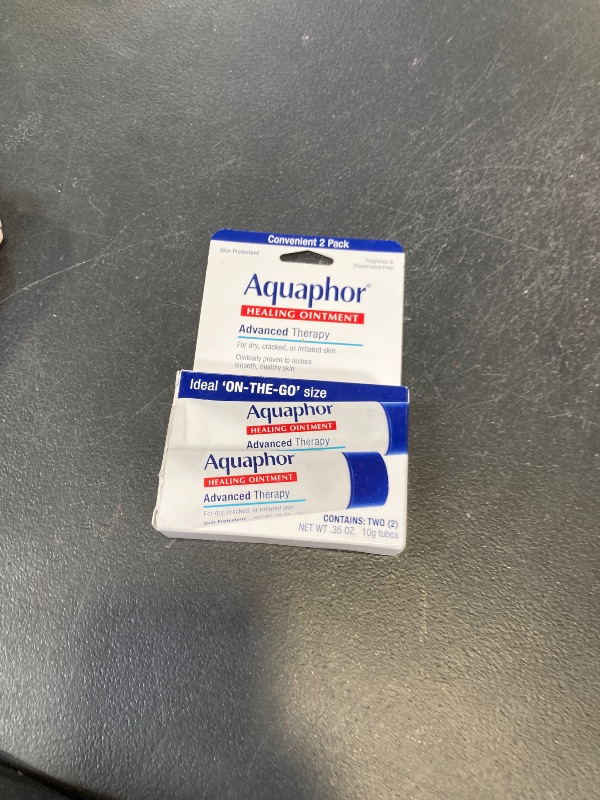 Photo 1 of Aquaphor Healing Ointment Advanced Therapy Skin Protectant, Dry Skin Body Moisturizer, 0.35 Oz Tube, Pack of 2