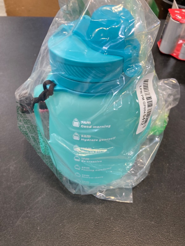 Photo 1 of TakeToday Collapsible Water Bottles 40 OZ Gallon Motivational Water Jug with Straw 1.2L Silicone Sports Water Bottle with Time Marker, Leakproof Large Water Bottle for Yoga Camping Outdoors