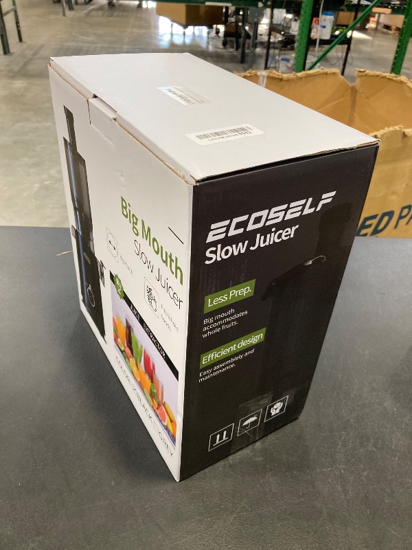 Photo 1 of ECOSELF Juicer Machines - Wide Mouth Feed Chute For Fruits and Leafy Greens - Juice Extractor Machine With Self Feeding & Hands-Free Design For Family - Cold Press Juicer Easy to Clean?With Brush?