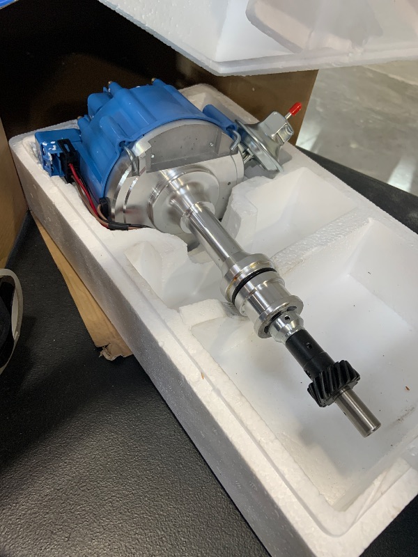 Photo 1 of Ignition Distributor W/ 65k Coil One Wire Replacement For Ford 351W Windsor HEI SBF Small Block Blue HEI Distributor Replace 1035113, JM6510BL