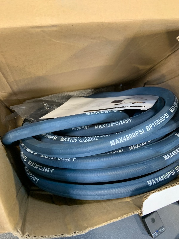 Photo 1 of TechSweepPro 5000PSI Pressure Washer Gun and Hose Kit, 50FT Kink Resistant Steel Braided Power Washer Hose with 3/8" Swivel Quick Connector and M22 14mm Adapters Replacement/30" Extension Washer Wand