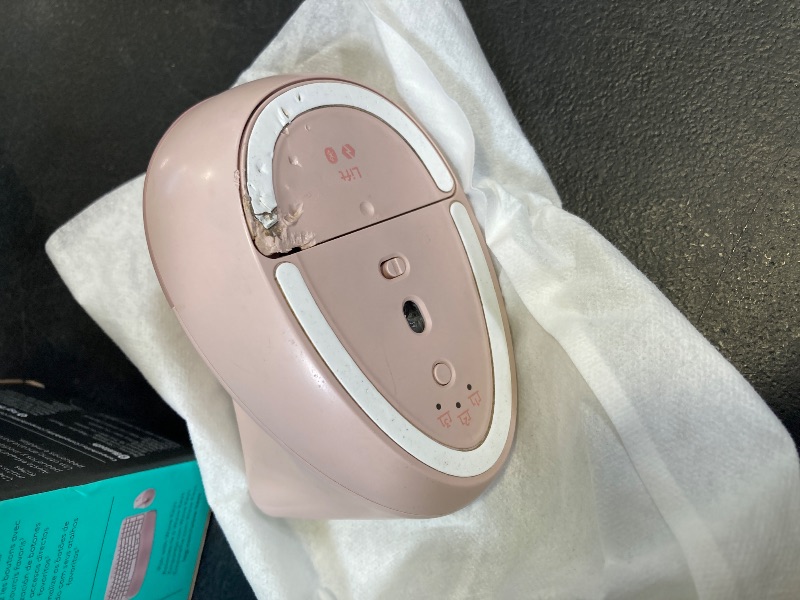 Photo 1 of Logitech Lift Vertical Ergonomic Mouse, Wireless, Bluetooth or Logi Bolt USB Receiver, Quiet clicks, 4 Buttons, Compatible with Windows/macOS/iPadOS, Laptop, PC - Rose