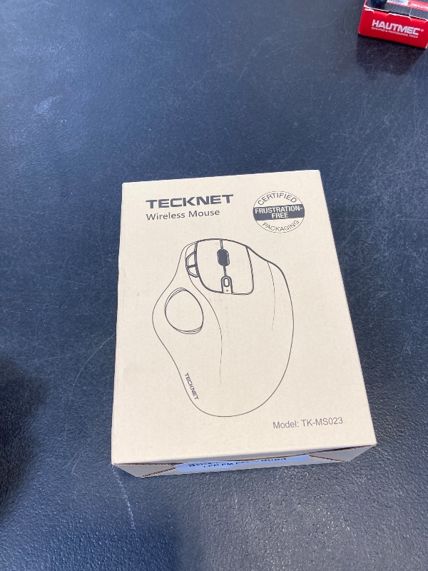 Photo 1 of TECKNET Pro Wireless Trackball Mouse, Bluetooth Mouse with Ergonomic Thumb Control, USB-C Rechargeable, RGB Light Mice with Adjustable DPI, 3-Device Connectivity (BT or 2.4G),for PC/Mac/Laptop - Black