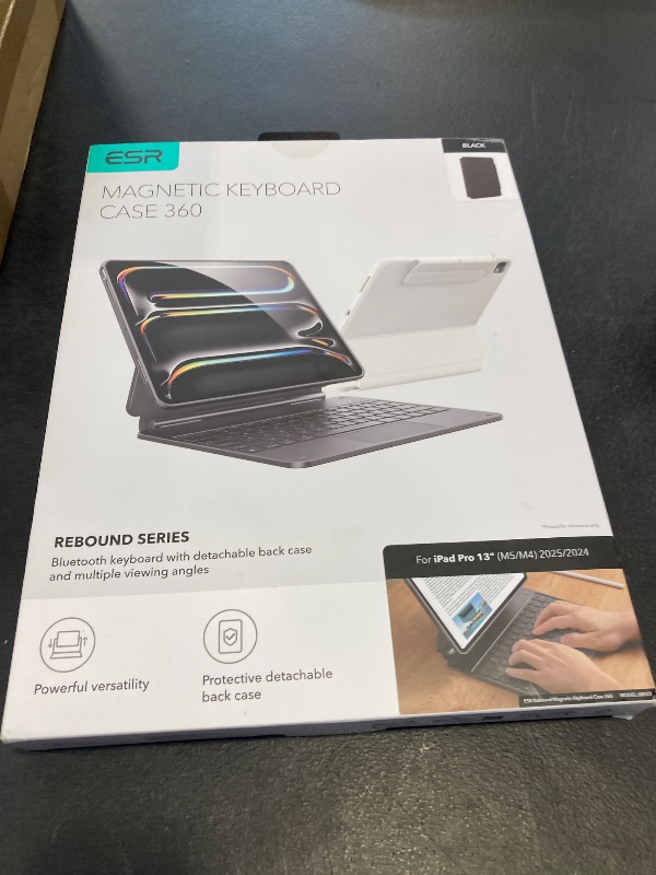 Photo 1 of ESR [Upgraded] iPad Pro 13 Inch Case with Keyboard (M5/M4, 2025/2024), iPad Pro 13 Keyboard Case with Magnetic Stand, Portrait/Raised Modes for iPad Pro 13, Removable, Rebound 360 Series, Black