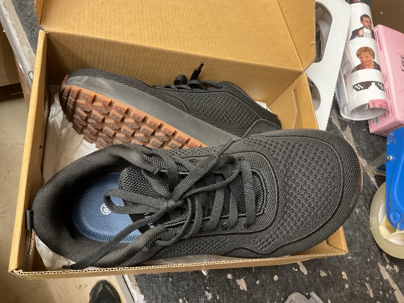 View 4 of WHITIN Wide Toe Box Walking Shoes for Women Size 9.5 Breathable Ladies Casual Cushioned Stylish Nurse Athletic Comfort Shoes Black 40.5