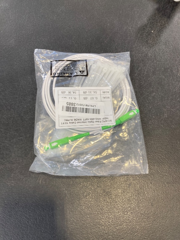 Photo 1 of 10FT SC/APC to SC/APC Fiber Optic Internet Cable, Armored Single Mode Patch Cable with Coupler, Fiber Optic Jumper Cord for Replacement Home Fiber Internet, OS1/OS2 Compatible, Simplex 9/125um LSZH