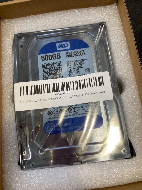 Photo 1 of WD Blue 500GB Desktop Hard Disk Drive - 7200 RPM SATA 6 Gb/s 16MB Cache 3.5 Inch - WD5000AAKX