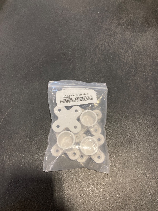 Photo 1 of BokWin 4 Packs 1/2 Inch PVC Flange - Table Leg Cap Fittings & Furniture Screw Tab Caps for Sturdy DIY Projects: Storage Shelves, Support Feet Builds