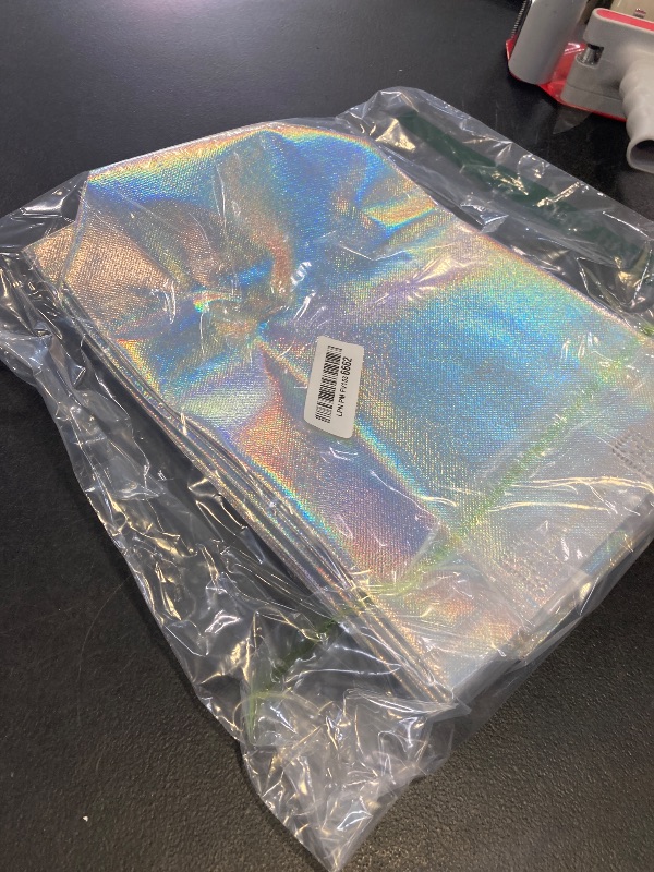 View 2 of RACETOP 15 Pcs Iridescent Glossy Gift Bags Medium Size, 8x4x10 Inch Holographic Reusable Gift Bags with Handles, Ideal for Birthday, Wedding, Bachelorette, Party Favors, Holiday Goodie