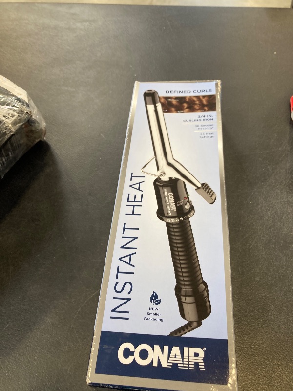 Photo 1 of Conair Instant Heat 3/4-Inch Curling Iron, ¾-inch Barrel Produces Tight Curls, Hair Curler for Short to Medium Hair, 25 Heat Setting Hair Curling Iron, Black