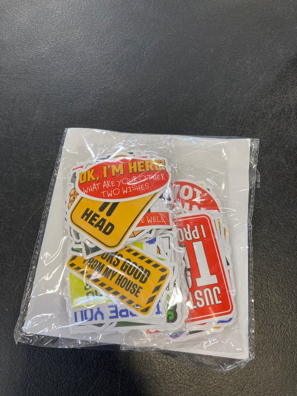 Photo 1 of 200 PCS Hard Hat Stickers for Adults (No Duplicates) Sarcastic, Meme, & Funny Stickers for Water Bottles, Toolbox, Helmet, & Hard Hat Accessories – Ideal for All Blue Collar Workers