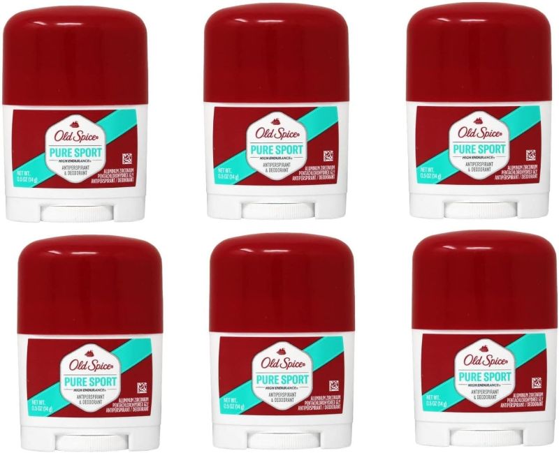 Photo 1 of Old Spice High Endurance Antiperspirant Deodorant, Pure Sport, Travel Size 0.5 Ounce (Pack of 6)
