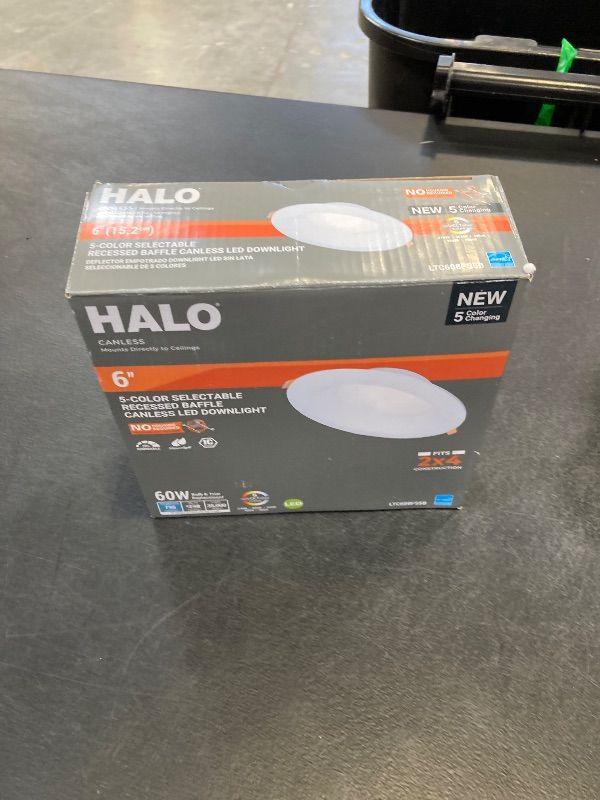Photo 1 of HALO LT 6 in Canless LED Recessed Indoor/Outdoor Dimmable Ceiling Downlight, Wet Location Rated, Selectable Color Temperature, 2700K-5000K, 750 Lumens, Wet Location - LTC608FS5B