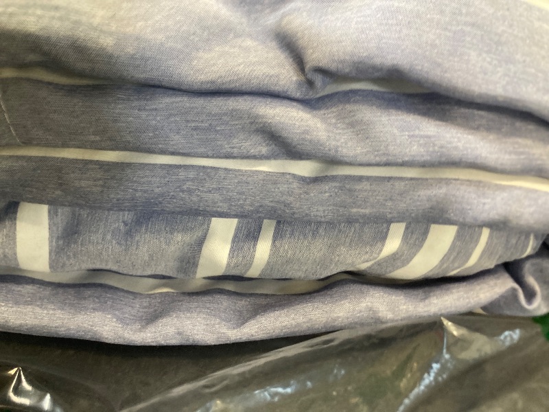 Photo 1 of Extra Deep Split King Sheet Set - 7 Piece Breathable and Cooling Sheets - Hotel Luxury Bedding for Women, Men, Kids & Teens - Secure Fit - Soft and Wrinkle Free with Extra Deep Pockets - Blue Stripes