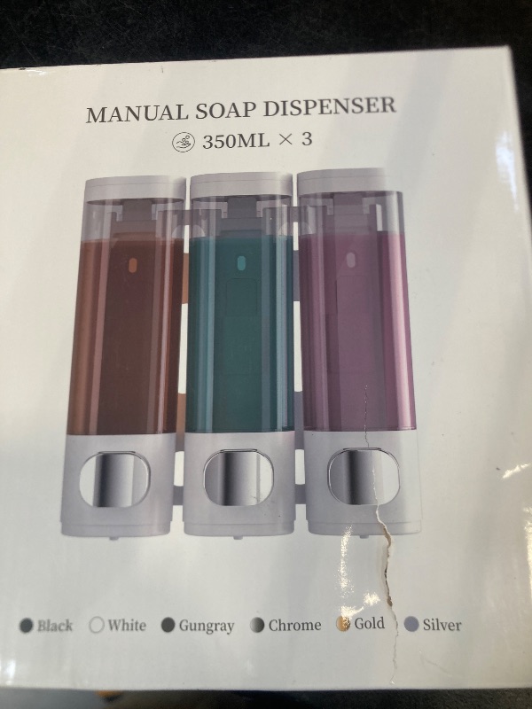 Photo 1 of Shampoo and Conditioner Dispenser,Shower Soap Dispenser 3 Chamber No Drill Wall-Mounted Shampoo Dispenser for Shower Wall Mounted Shower Dispenser for Bathroom Hotel Large Capacity,Black