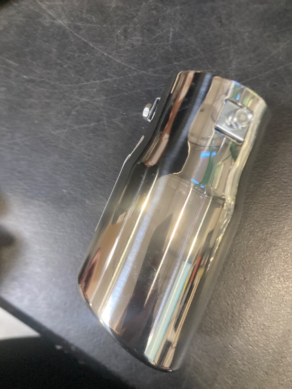 Photo 1 of FALVFUN Car Exhaust Tip, 2.6" Inlet 3" Outlet 5.79" Length Stainless Steel Vehicle Exhaust Tail Pipe, Automotive Tail Throat Tailpipe Modification Accessories, Universal for Most Vehicles (Silver)