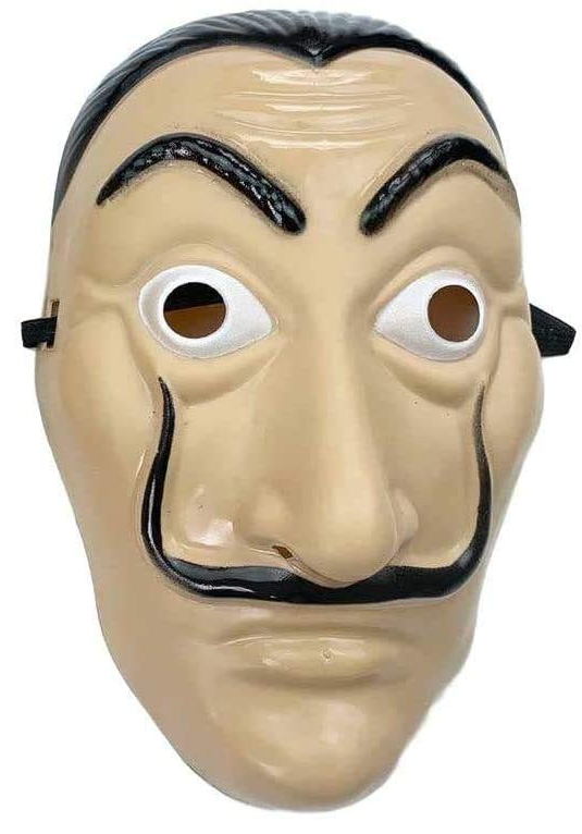 View 1 of AMARONE Money robbery mask salvador Dali MaskCosplay halloween mask Realistic Movie Prop Face Mask… 2pack