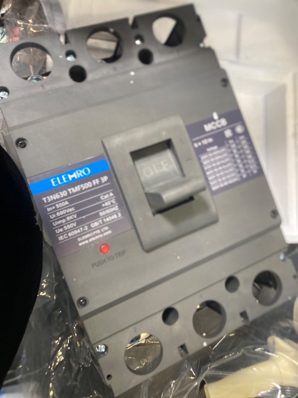 Photo 1 of ELEMRO MCCB Molded Case Circuit Breaker, 230V-550V AC, 80A-630A, 36KA Breaking Capacity, 3-Pole, Thermal Magnetic Release (500A)