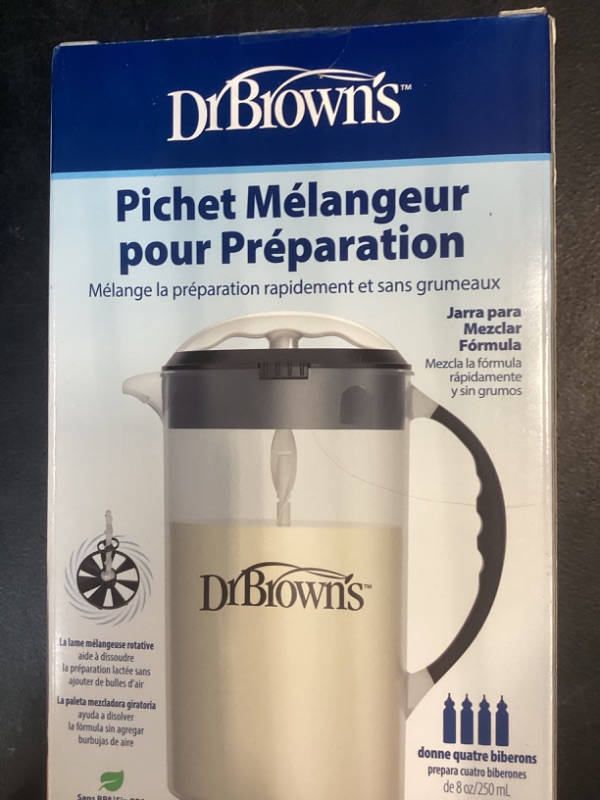 Photo 1 of Dr. Brown's Baby Formula Mixing Pitcher with Adjustable Stopper, Locking Lid & No Drip Spout, Black, BPA Free, 36oz, 1 Pack