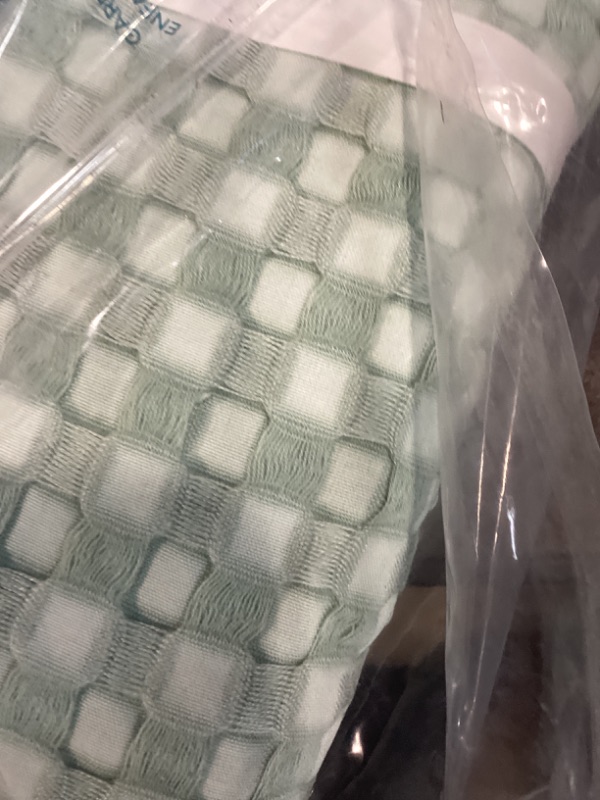 View 3 of Bedsure Cooling Cotton Waffle Oversized King Blanket - Lightweight Breathable Blankets Rayon Derived from Bamboo for Hot Sleepers, Luxury Throws for Bed and Sofa, Mint Green, 120x96 Inches