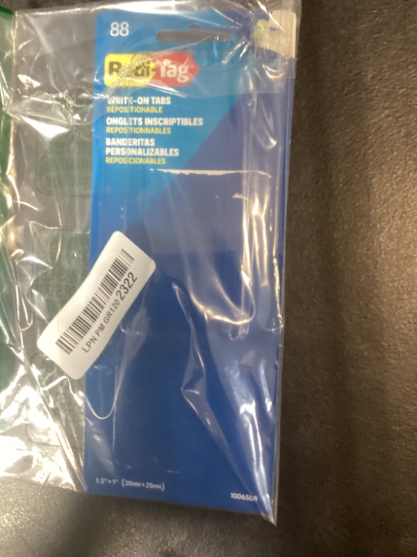 Photo 1 of Redi-Tag Write-On Tabs, Repositionable Tabs for Binders and Planners, Removable Pop Up Tags, 4 Calming Colors, 1" x 1.5", 88 Per Pack (1006508)