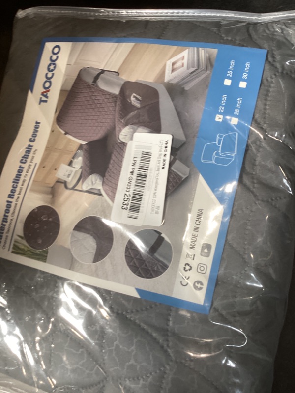 Photo 1 of TAOCOCO 100% Waterproof Recliner Cover - Recliner Cover with Non-Slip Granule, Recliner Chair Covers with Elastic Band, Recliner Chair Covers for Reclining Chair(Dark Grey, Small-22'')