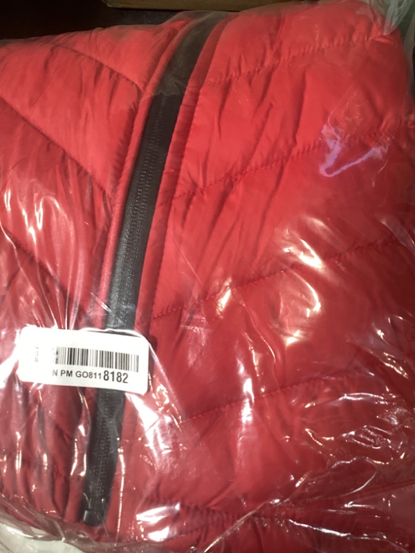 Photo 1 of Reebok Womens Puffer Jacket - Midweight Quilted Snow Glacier Shield Full Zip Winter Coat for Women with Hood & Zip Pockets, Size Small, Vector Red Glow