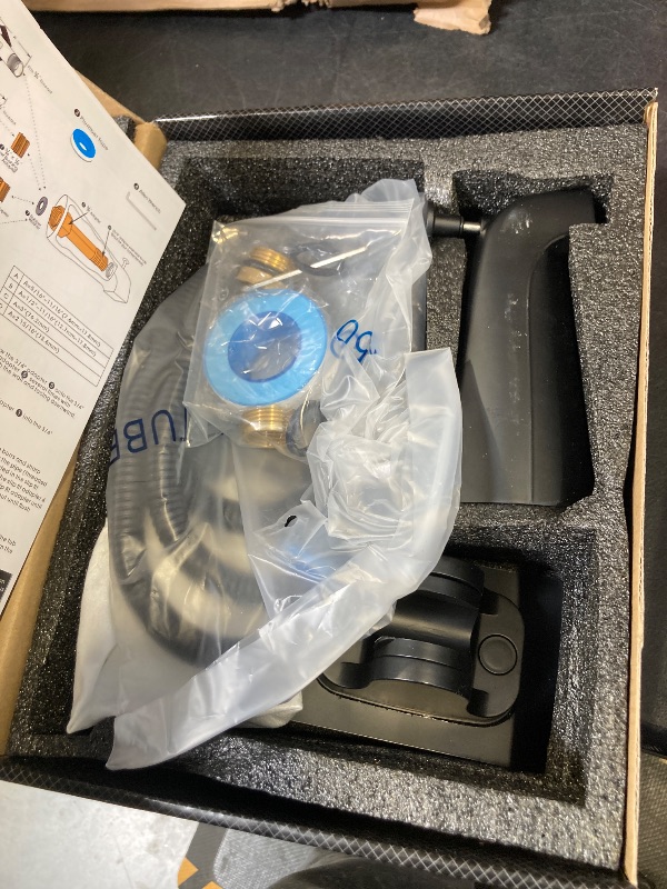 Photo 1 of PROOX All Metal Tub Spout with Diverter Matte Black, 6 Settings Hand held Shower with ON/Off Pause Switch, Bathtub Faucet with Sprayer