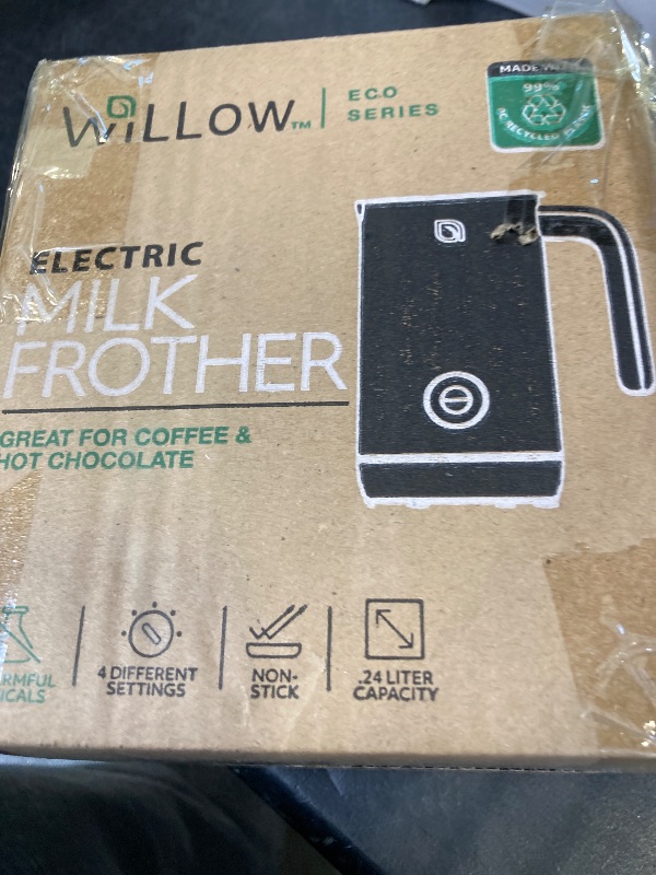 Photo 1 of WILLOW Eco Series Milk Frother, 4 in 1 Milk Steamer, One Button Operation Hot and Cold Foam Maker 8.12oz/240ml Milk Warmer for Coffee & Latte, Made from 99% Recycled Plastics, 100% Non-Toxic