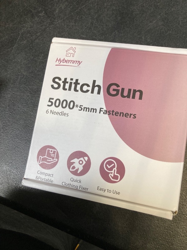Photo 1 of Stitch  For Clothes, Portable Handheld Tagging Gun for Clothing, Stitch Quick Clothing Fixer Includes 2500 Black Fasteners & 2500 White Fasteners with 6 Needles, White