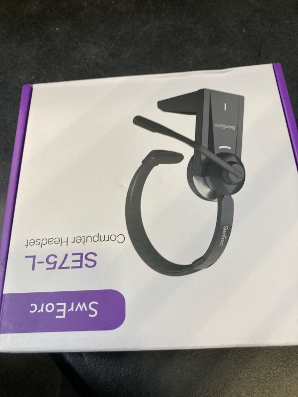 Photo 1 of Bluetooth headset, Wireless Headset with Mic for Work, Advanced AI Noise Cancelling Microphone (Clear Calls & Mic Mute), Bluetooth 5.3, Headphones with Mic, for PC/Zoom/Office(No USB Dongle Included)